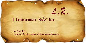 Lieberman Réka névjegykártya
